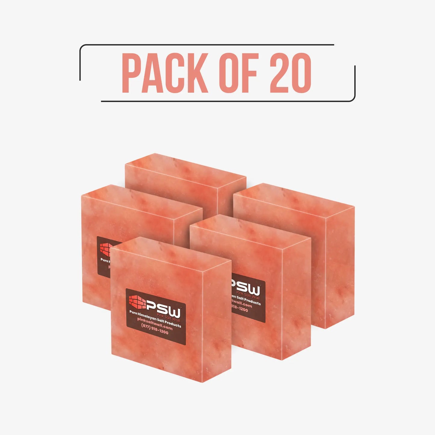 Himalayan Salt Blocks 4"(L) x 4"(W) x 2"(H) - Pack of 20