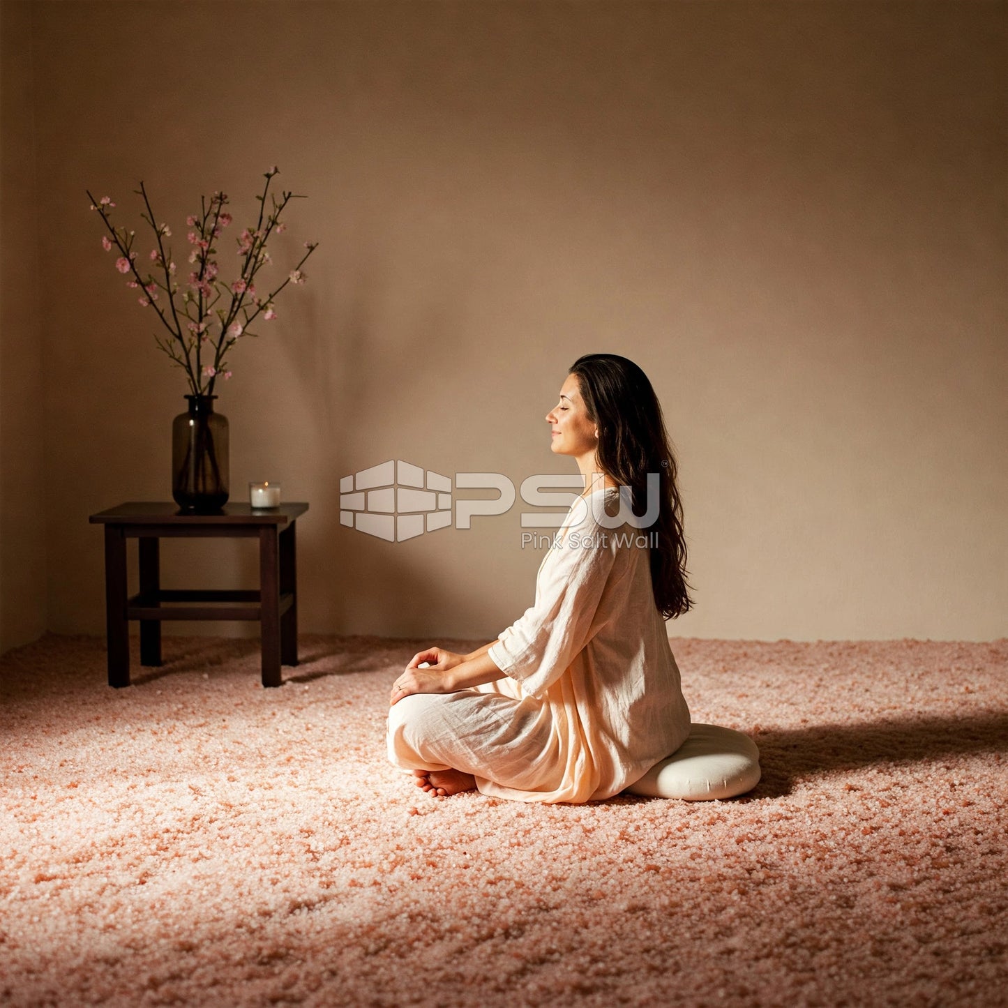 Himalayan granulated pink salt for floor in therapy rooms