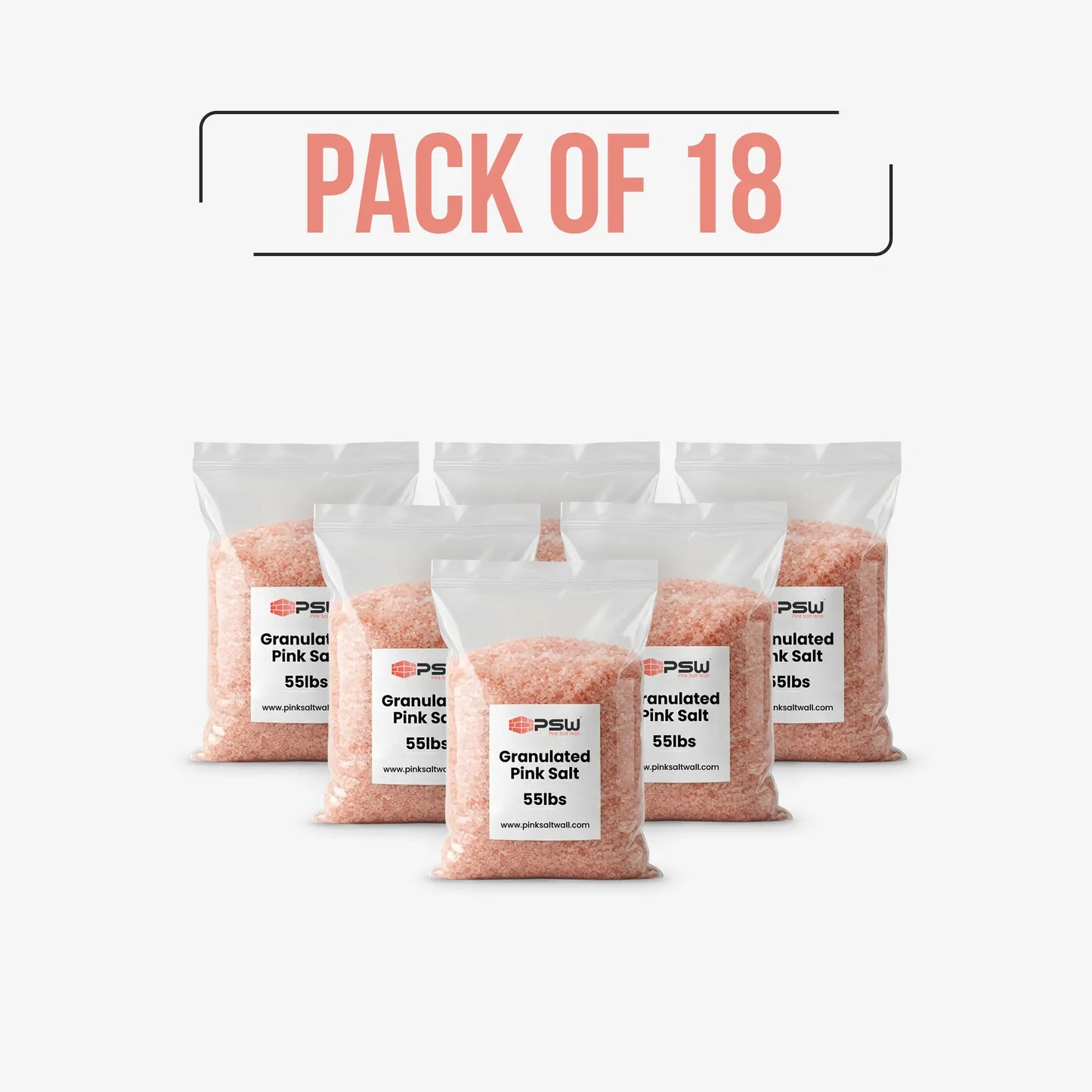 bulk Himalayan salt (pack of 18), 55 lbs each