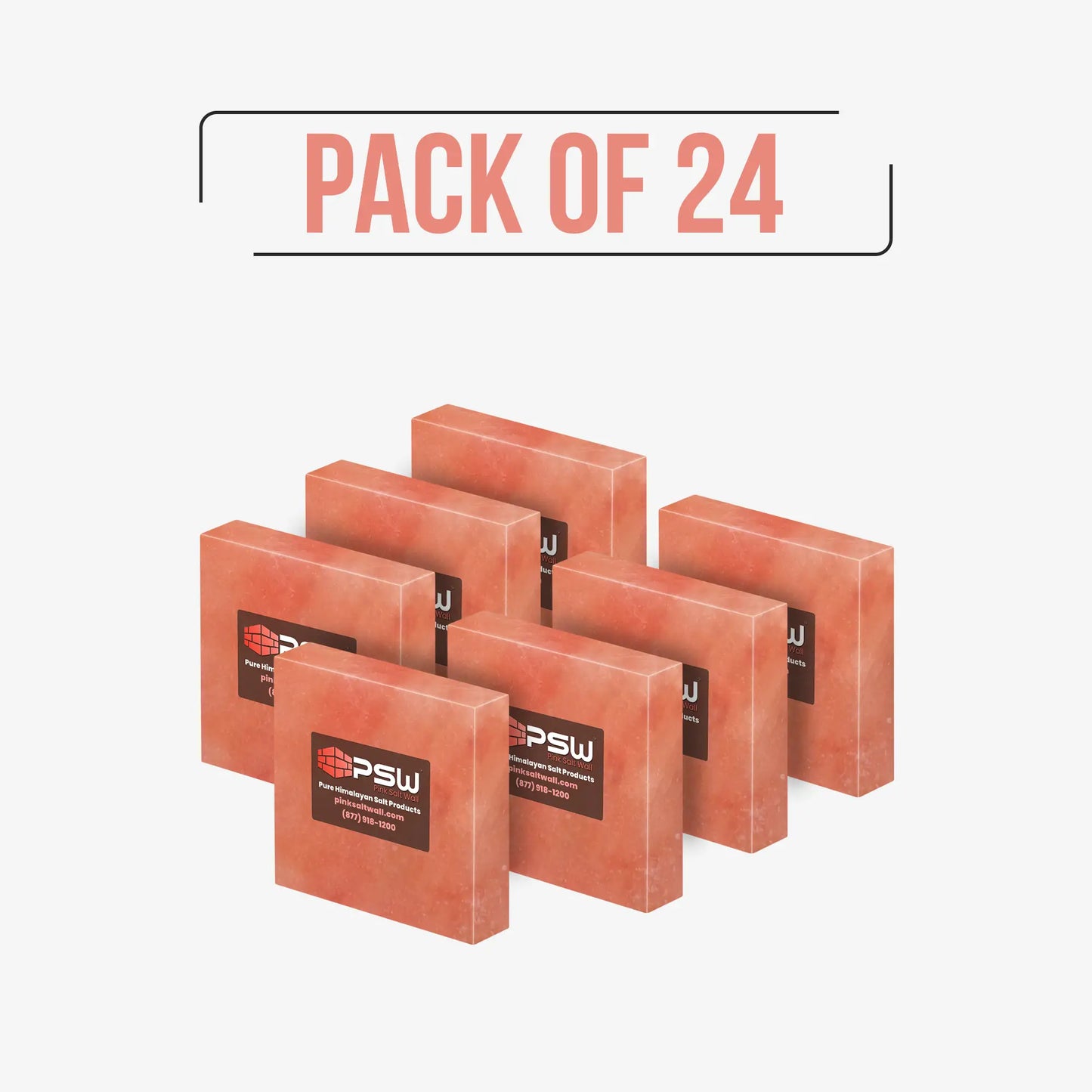 Himalayan pink salt tiles ( pack of 24 ) 8" x 8" x 1"