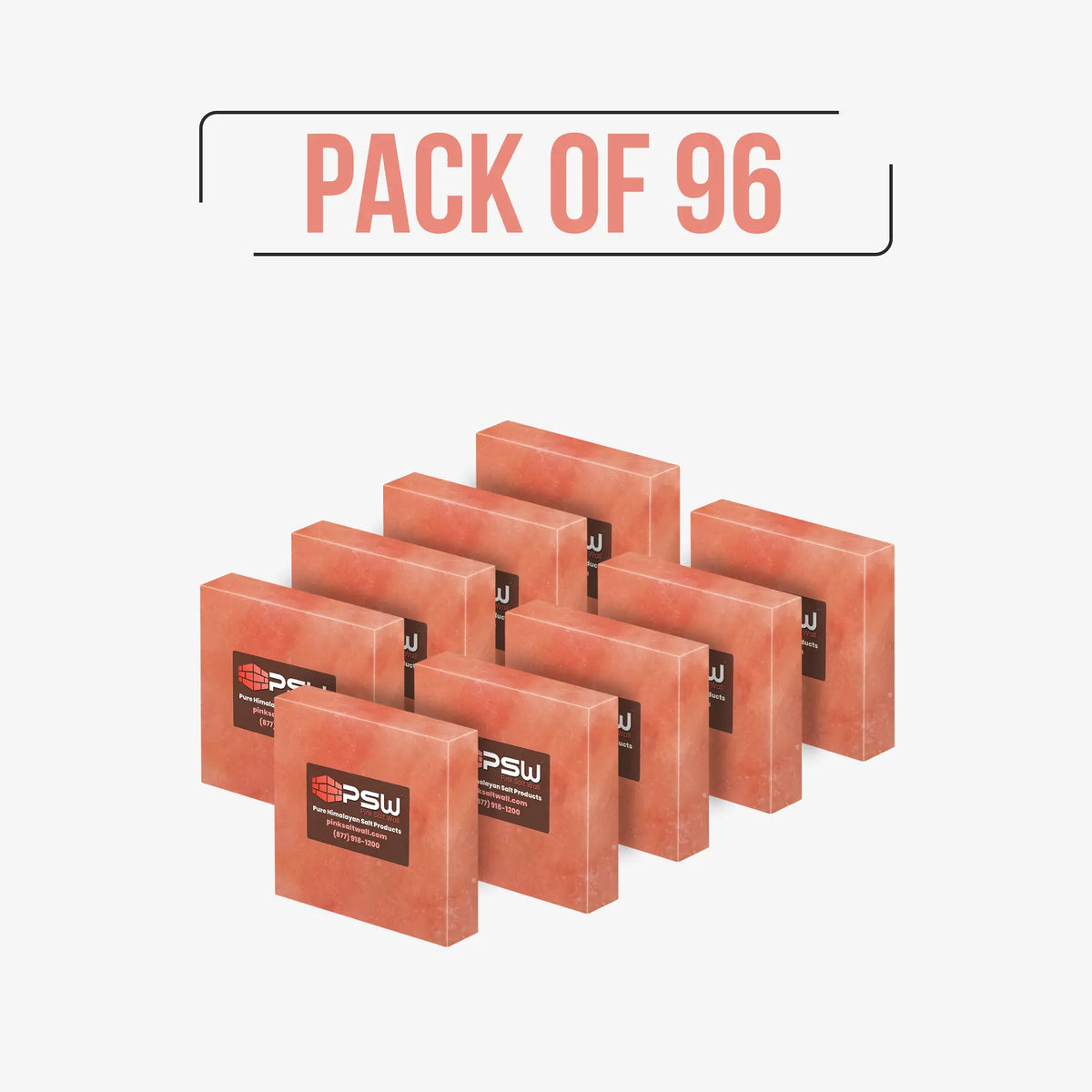 Himalayan pink salt tiles ( pack of 96 ) 8" x 8" x 1"