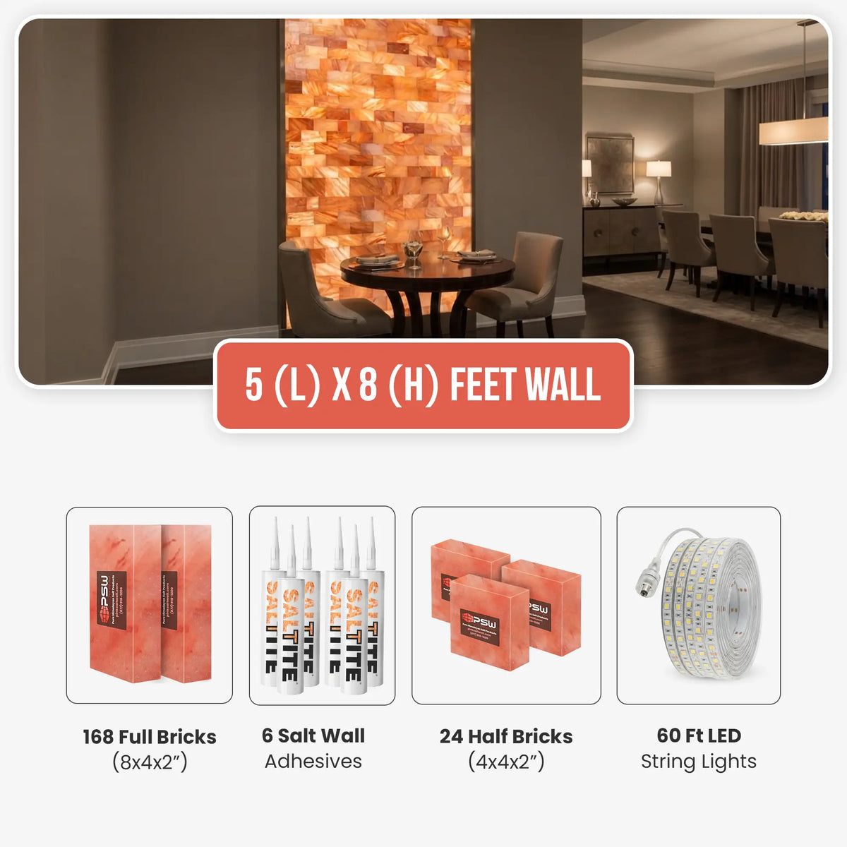 Himalayan salt brick wall kit