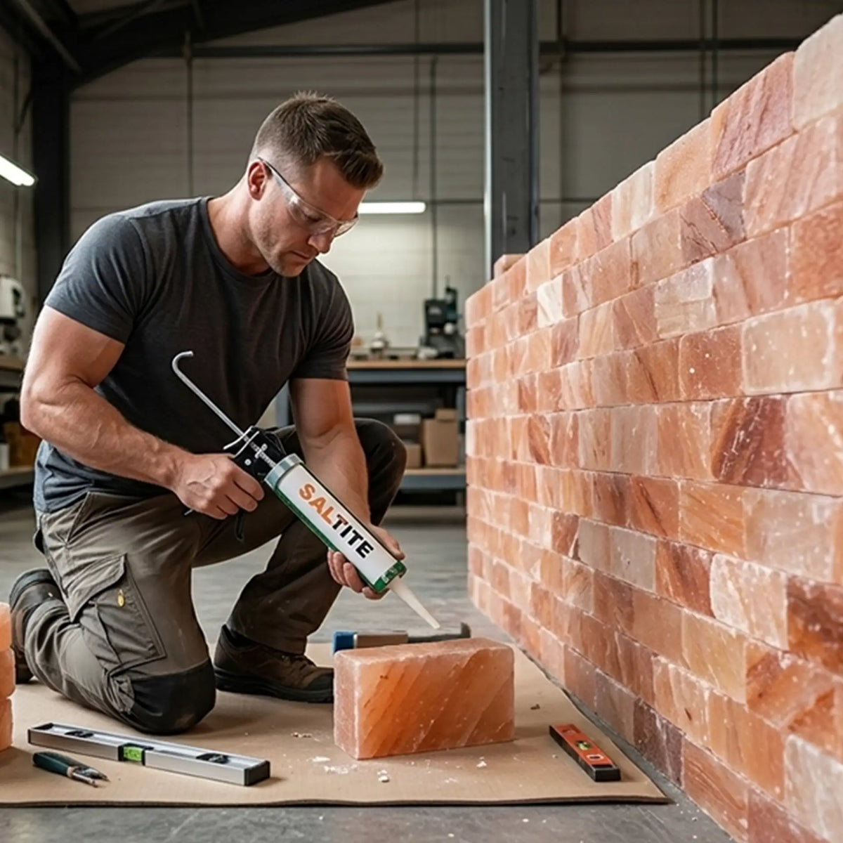 Himalayan pink salt adhesive for wall