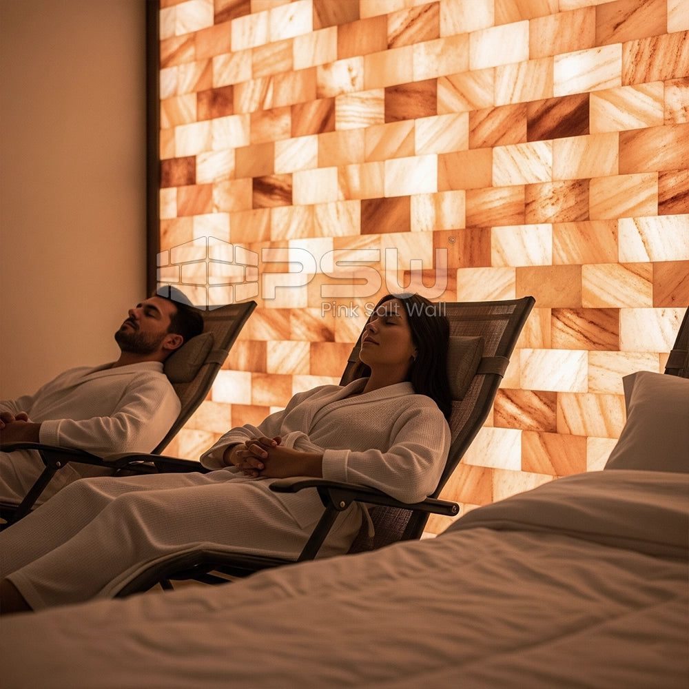 pink salt bricks and blocks for relaxation areas