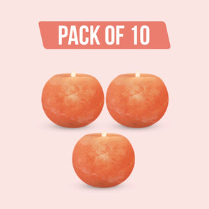 Monroe – Bowl Shaped Himalayan Pink Salt Candle - Pack of 10