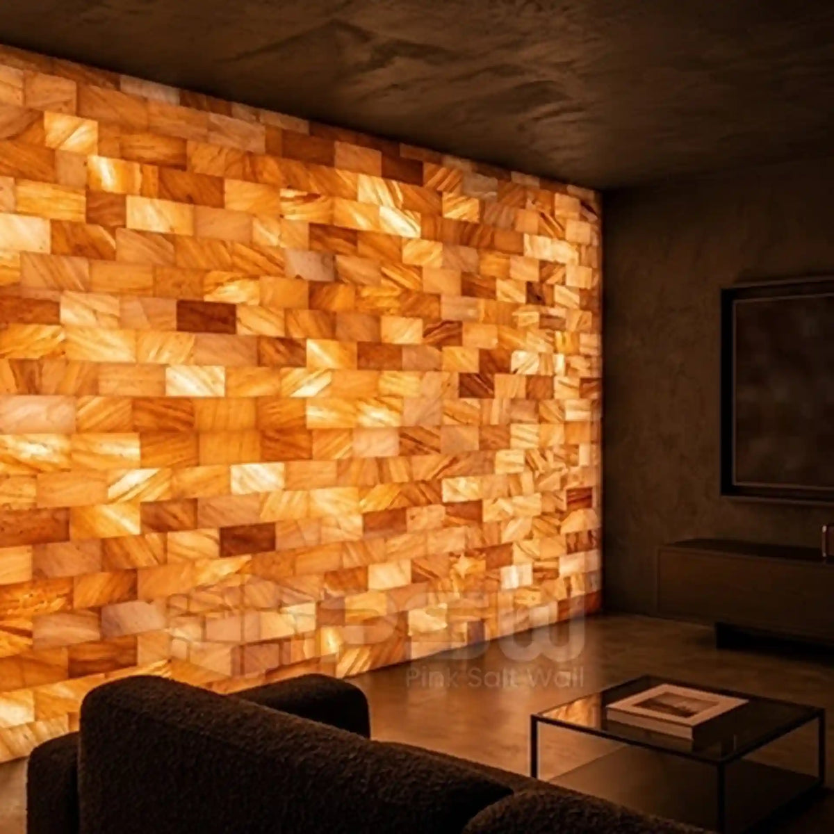 Pink salt bricks for decorative feature walls