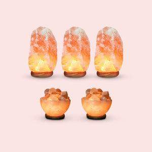 3 Rubella - Pink Himalayan Crystal Salt Lamp 2 Ember - Himalayan Pink Salt Fire Bowl