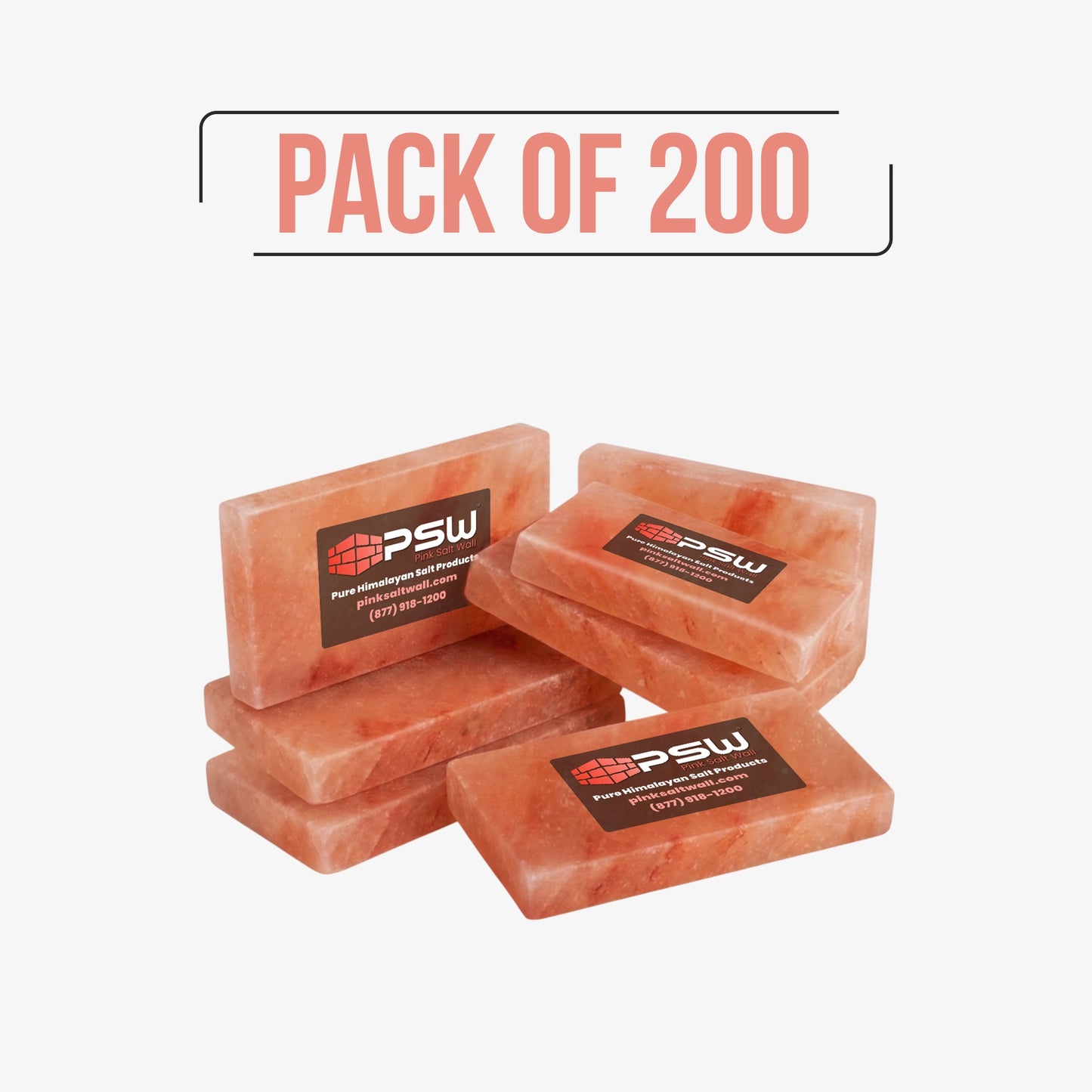 Himalayan Pink Salt Tiles 8" x 4" x 1"- Pack of 200