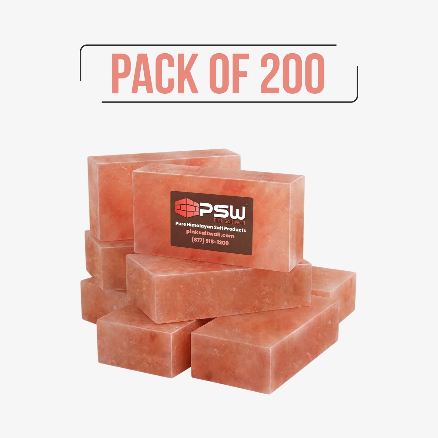 Himalayan Pink Salt Bricks 8" x 4" x 2" - Pack of 200