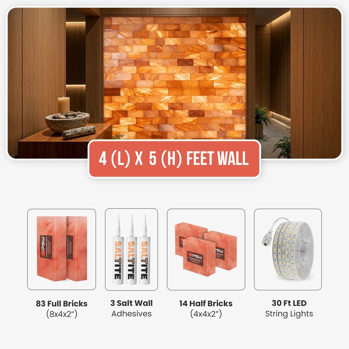 Himalayan Salt Brick Wall Kit