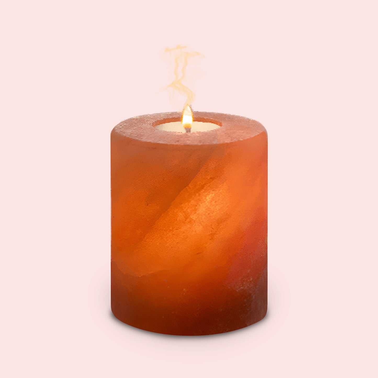 Coffee Table With Salt Lamp & Candle
