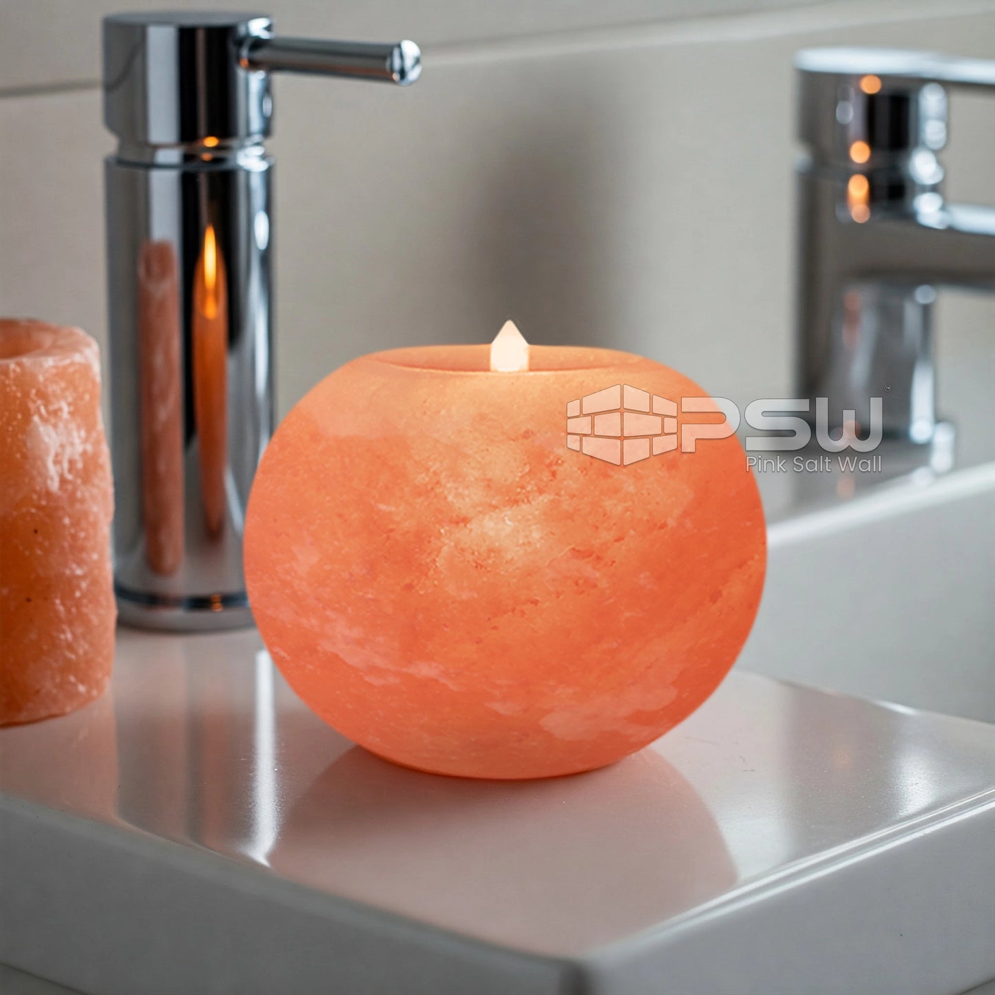 pink salt candles for wellness
