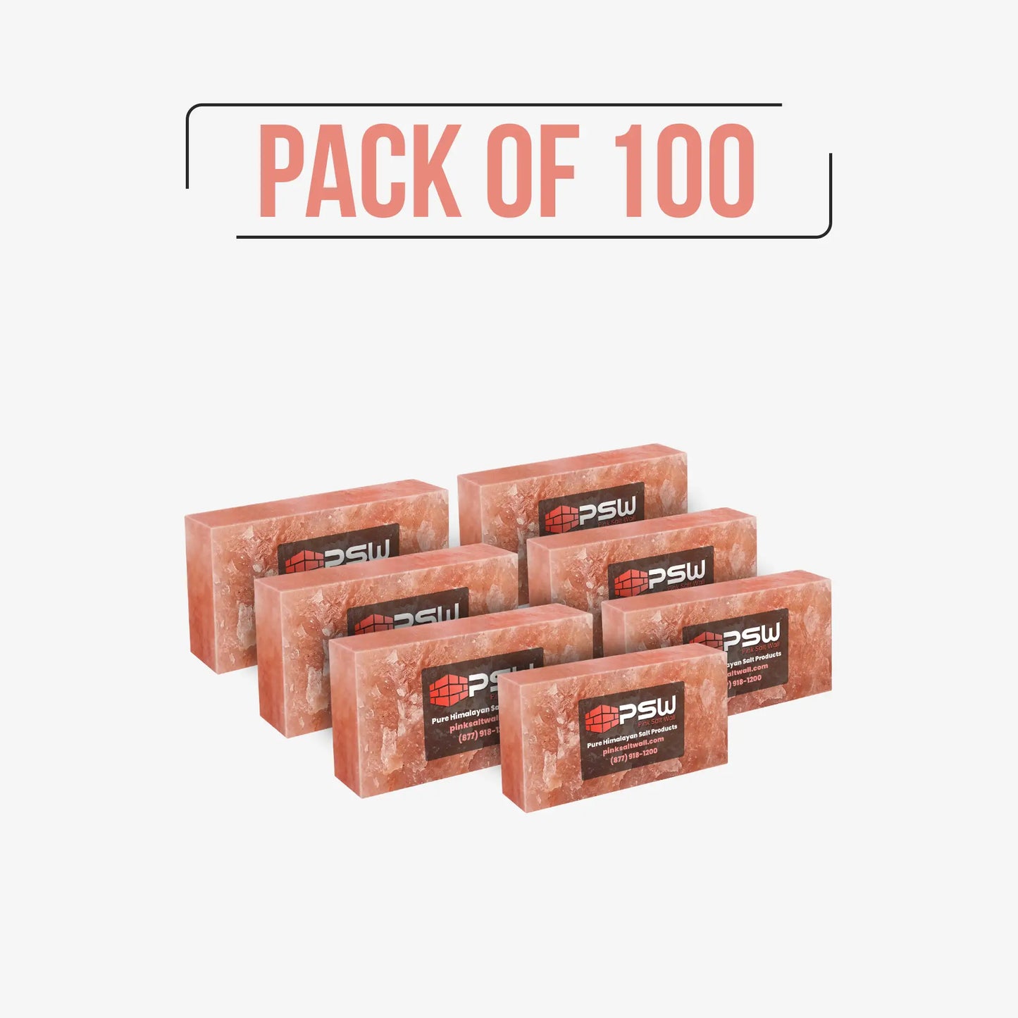 Himalayan Salt Bricks 8" x 4" x 2" One Side Natural - Pack of 100