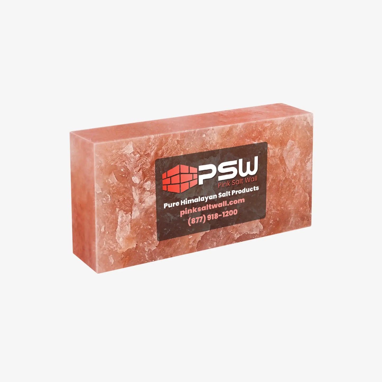 Himalayan Pink Salt Brick 8" x 4" x 2" - One Side Natural - Free Shipping