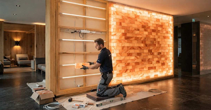Install LED Lighting Behind a Salt Wall 