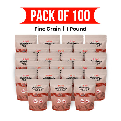 Edible Himalayan Pink Salt - Fine Grain - Pack of 100 -1 Pound Each