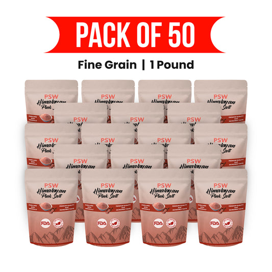 Edible Himalayan Pink Salt - Fine Grain - Pack of 50 -1 Pound Each