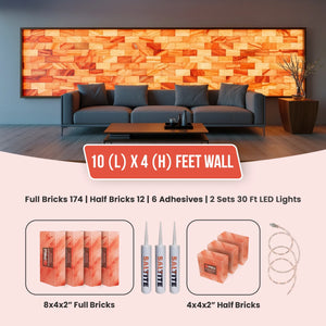 Himalayan Salt Brick Wall Kit (10x4 Ft) 40 Sq. Ft  –  Do It Yourself