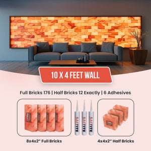 Himalayan Salt Brick Wall Kit (10x4 Ft) 40 Sq. Ft  –  Do It Yourself