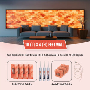 Himalayan Salt Brick Wall Kit (10x4 Ft) 40 Sq. Ft  –  Do It Yourself