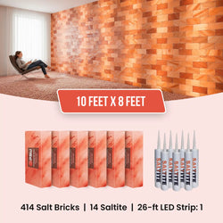 Himalayan Salt Brick Wall Kit (8x10 Ft) 80 Sq. Ft  –  Do It Yourself