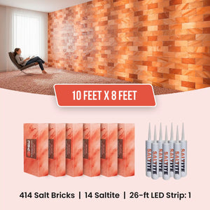 Himalayan Salt Brick Wall Kit (8x10 Ft) 80 Sq. Ft  –  Do It Yourself