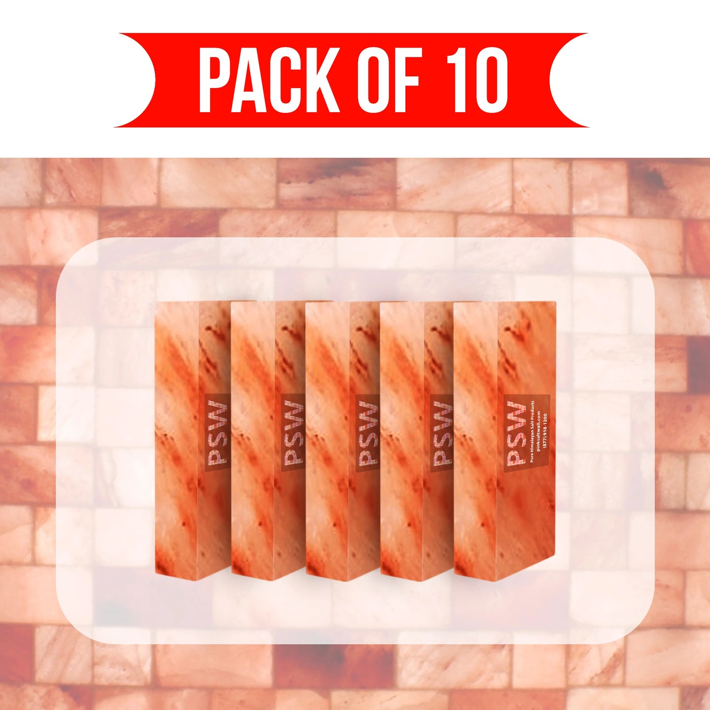 Himalayan Salt Bricks 12"(L) x 4"(W) x 2"(H) - Pack of 10