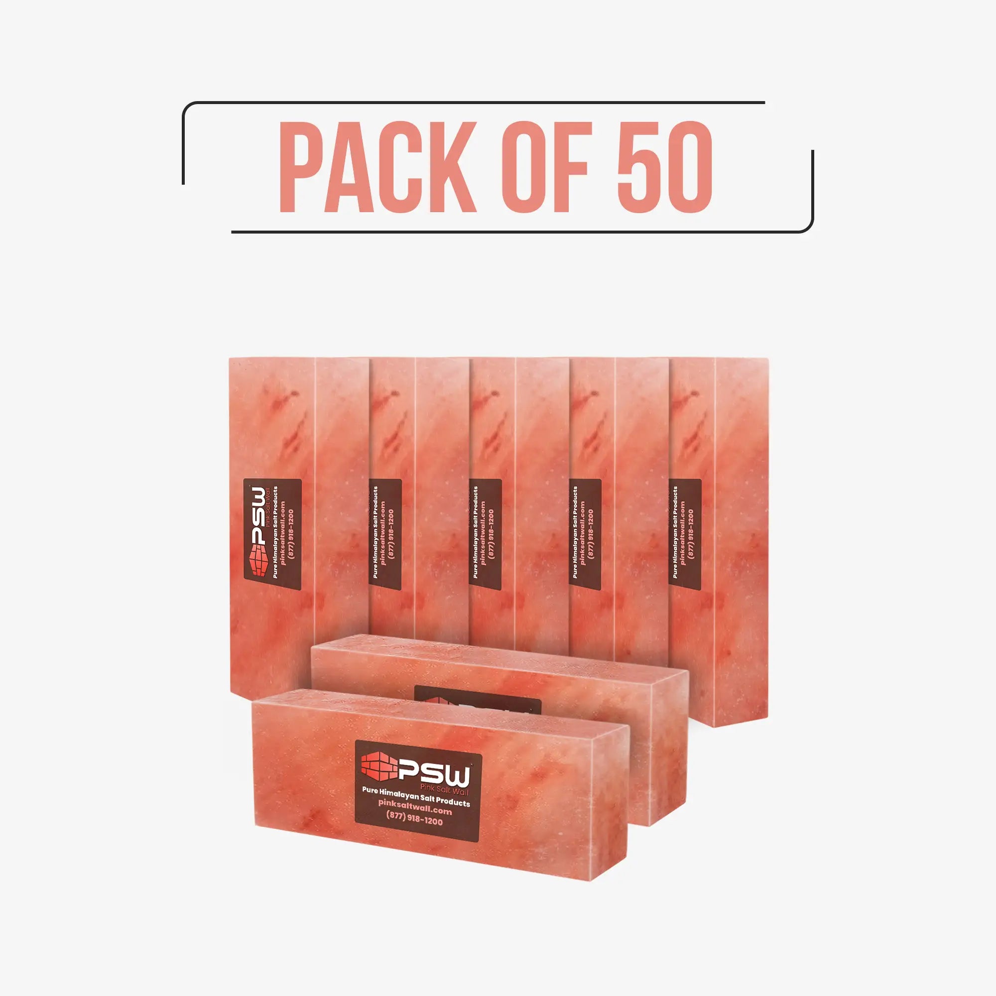 Himalayan Salt Bricks 12"(L) x 4"(W) x 2"(H) - Pack of 50