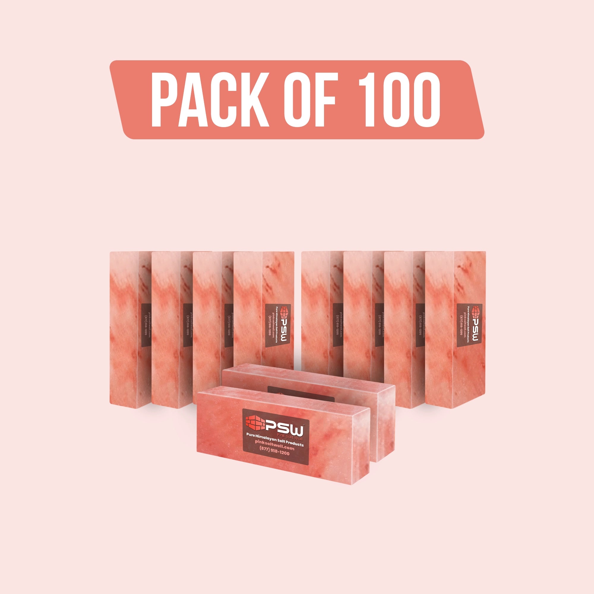 Himalayan Salt Bricks 12"(L) x 4"(W) x 2"(H) - Pack of 100