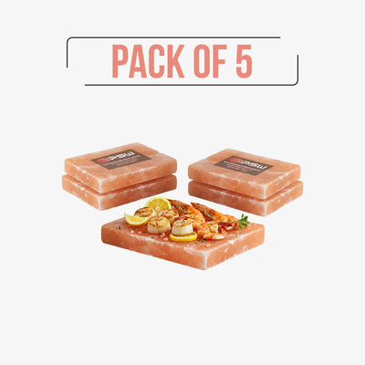 Pack of 5 Himalayan salt slabs for cooking, grilling, and serving