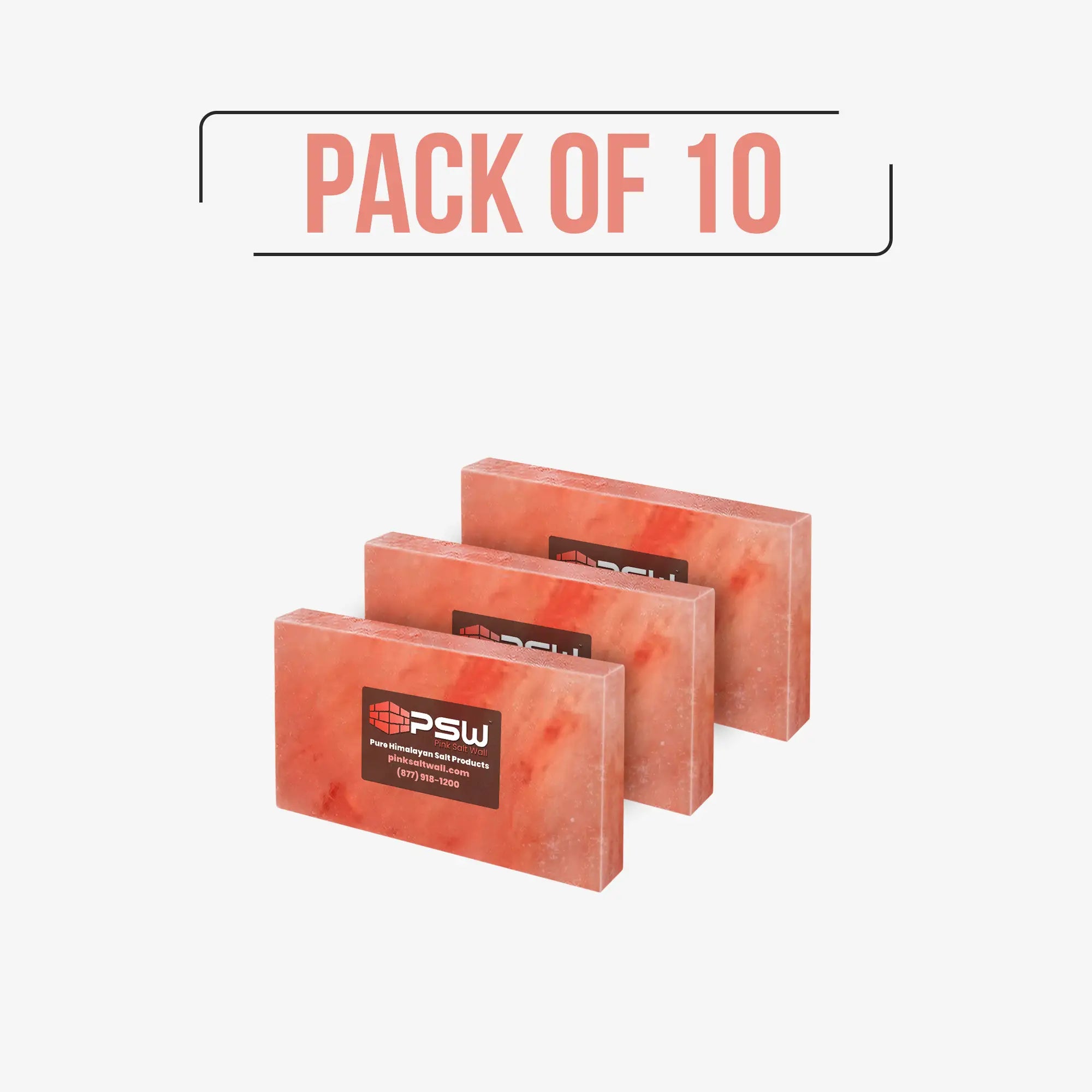 Himalayan Salt Wall Fingo Tile (12" x 8" x 1") - Pack of 10