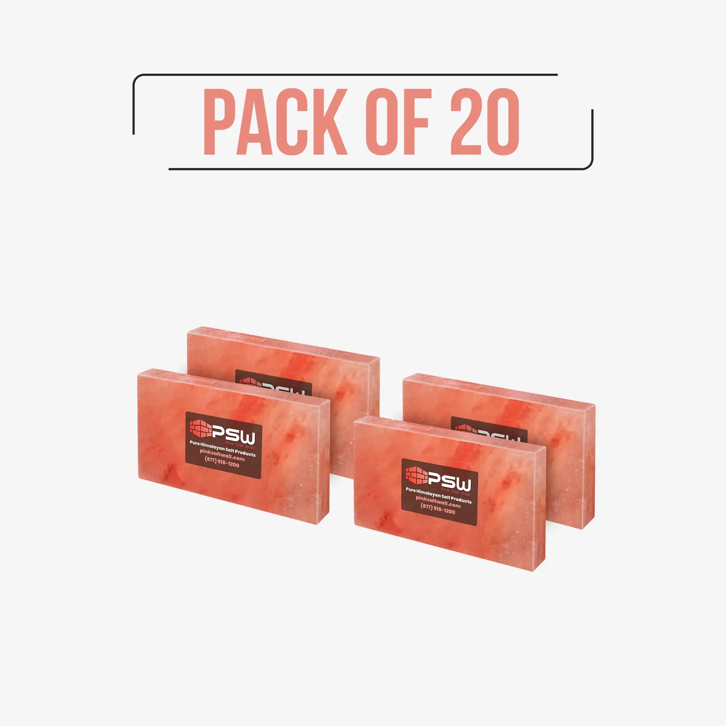 Himalayan Salt Wall Fingo Tile (12" x 8" x 1") - Pack of 20