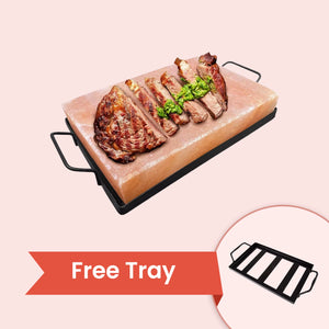 Himalayan Salt Cooking Plate (12” x 8” x 2”) With Free Tray