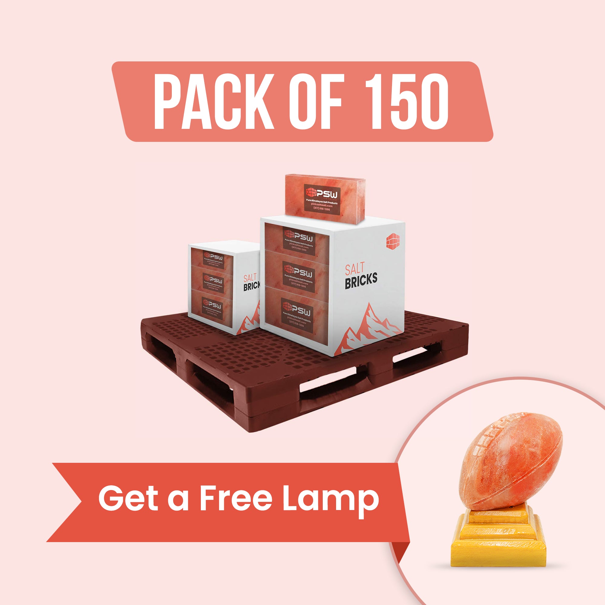 150 salt bricks with free salt lamp