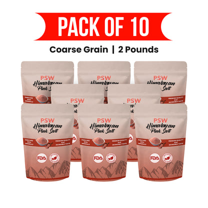 Edible Himalayan Pink Salt - Coarse Grain- Pack of 10 - 2 Pound Each