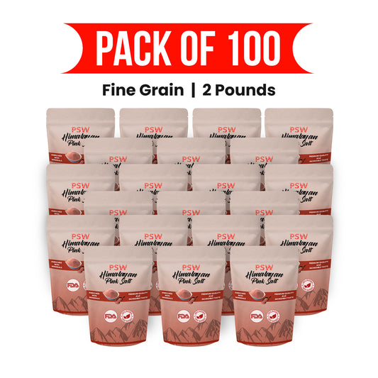 Edible Himalayan Pink Salt - Fine Grain - Pack of 100 -  2 Pounds Each
