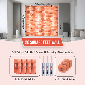 Himalayan Salt Brick Wall Kit (5x4 Ft)  20 Sq. Ft –  Do It Yourself