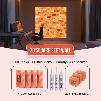 Himalayan Salt Brick Wall Kit (4x5 Ft) 20 Sq. Ft –  Do It Yourself