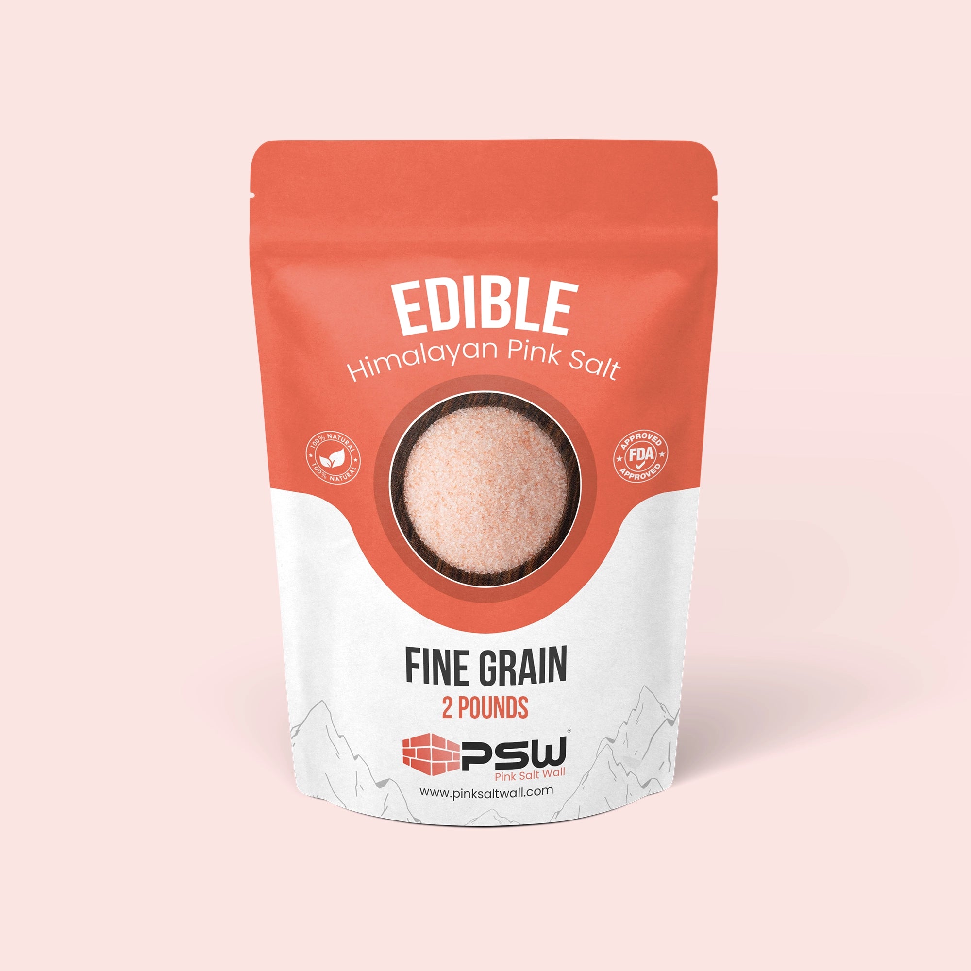 Edible Himalayan Pink Salt - Fine Grain - 2 Pound