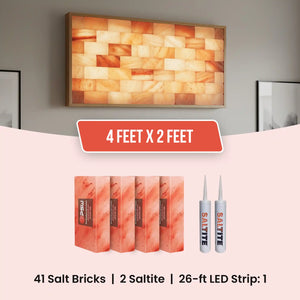 Himalayan Salt Brick Wall Kit (2x4 Ft) 8 Sq. Ft  –  Do It Yourself