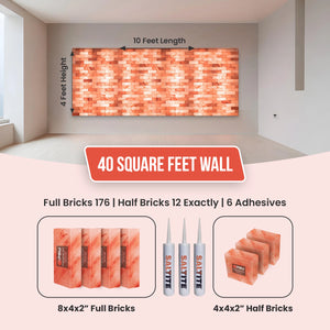 Himalayan Salt Brick Wall Kit (10x4 Ft) 40 Sq. Ft  –  Do It Yourself