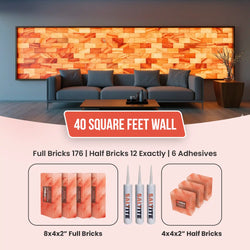 Himalayan Salt Brick Wall Kit (10x4 Ft) 40 Sq. Ft  –  Do It Yourself