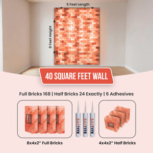 Himalayan Salt Brick Wall Kit (5x8 Ft) 40 Sq. Ft –  Do It Yourself
