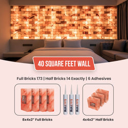 Himalayan Salt Brick Wall Kit (8x5 Ft) 40 Sq. Ft  –  Do It Yourself