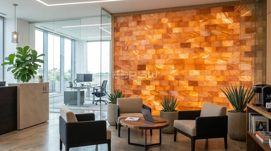 Backlit Salt Wall for Commercial Lounge