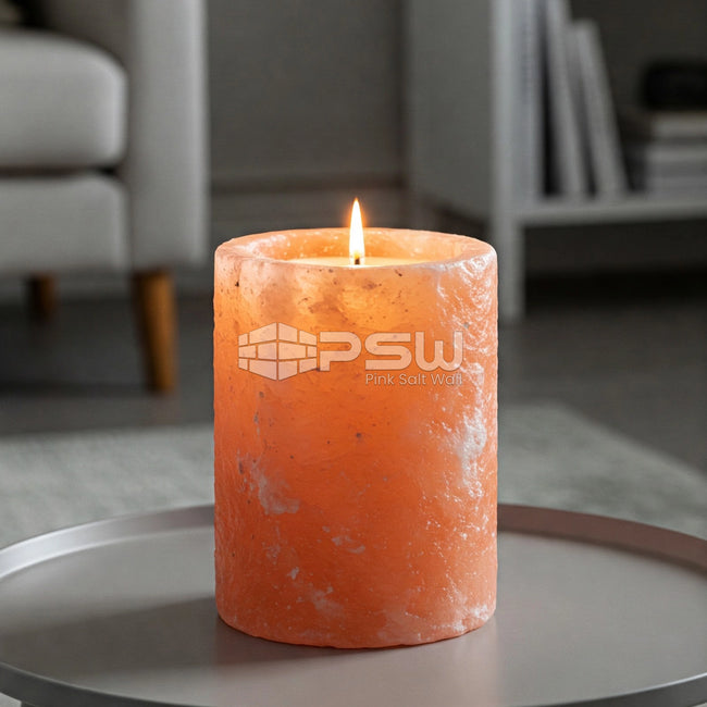 Scented Himalayan Pink Salt Candles 6" Flavor: Warm Vanilla Sugar