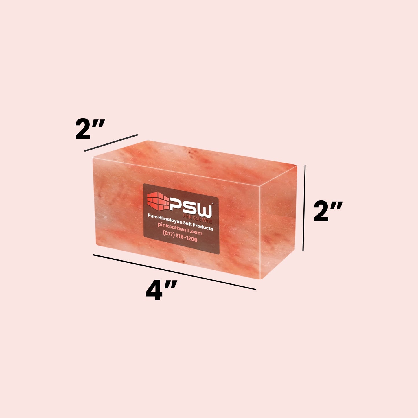 Himalayan Pink Salt Bricks - Unique Salt Blocks (4" x 2" x 2")