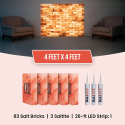 Himalayan Salt Brick Wall Kit (4x4 Ft) 16 Sq. Ft  –  Do It Yourself