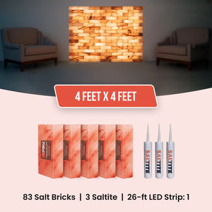 Himalayan Salt Brick Wall Kit (4x4 Ft) 16 Sq. Ft  –  Do It Yourself