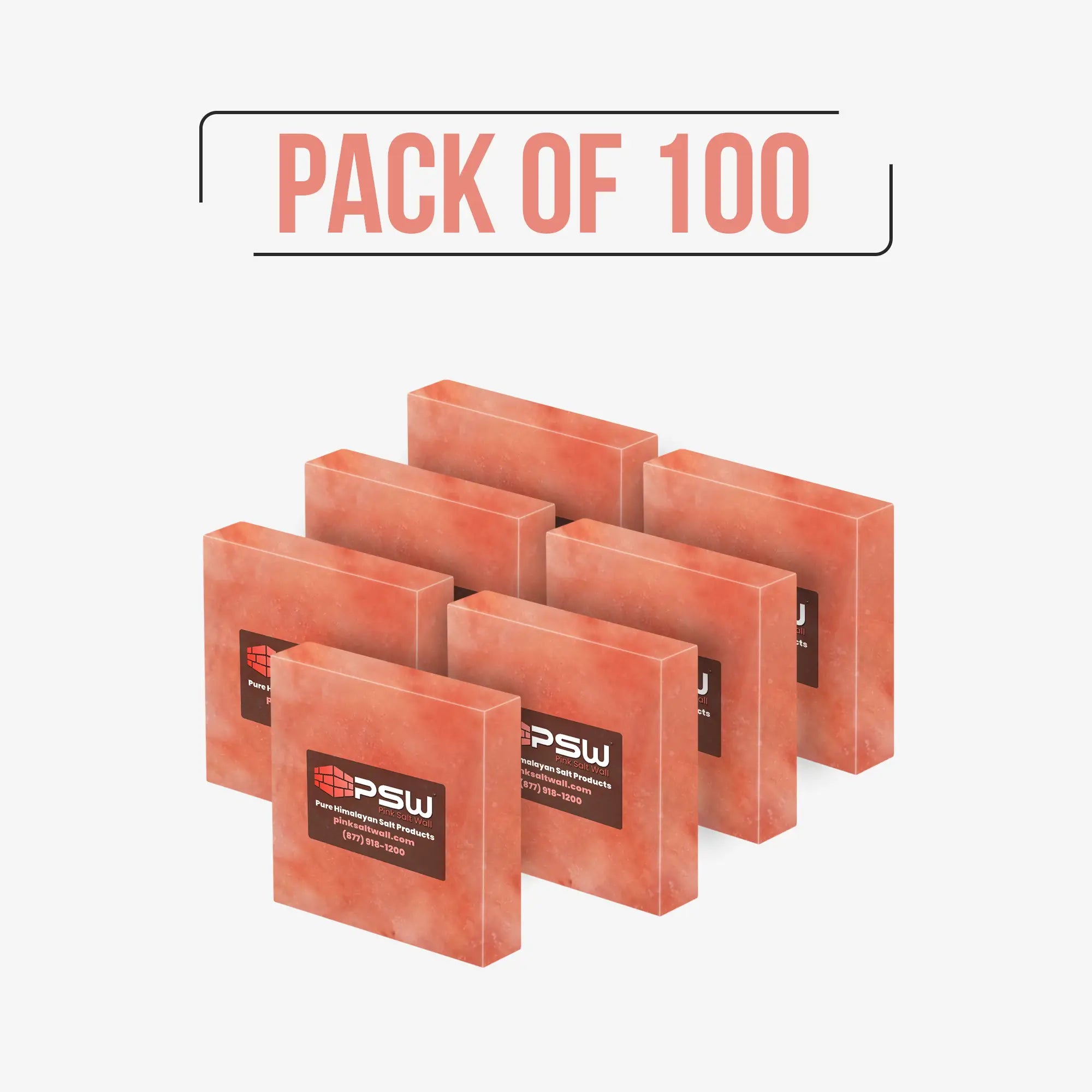 Testa - Solid Himalayan Salt Tile (4" x 4" x 1") - Pack of 100